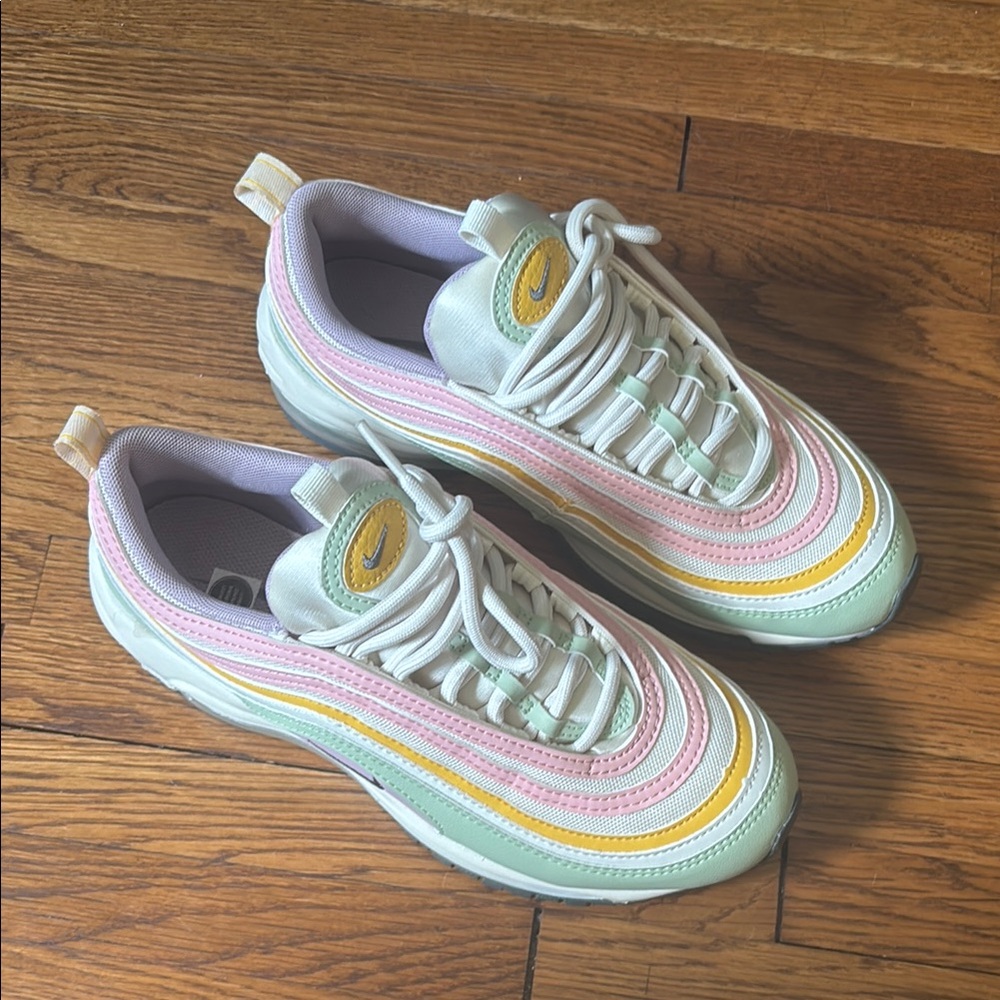 Nike Pink and Yellow Sneakers Vibrant Style